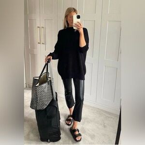 COMMANDO black faux leather crop flare leggings - XS